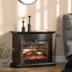 31" Electric Fireplace W/ Log Hearth & Remote Control 1400W Freestanding Heater. Fixed Price $285.00.