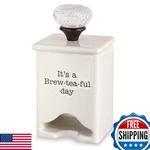 Mud Pie Fba Ceramic Tea Bag Caddy White 4771009. Fixed Price $41.46.