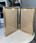 Vtg Regal Double Hinged Bi-fold Brass Gold Tone Metal Photo Picture Frame 5X7. Fixed Price $22.99.