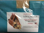 Teal Log Tote Fireplace Holder Firewood Canvas Carrier Caddy Carry Bag. Fixed Price $12.95.