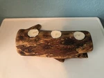 Woodland Log 3 Candle Holder Primitive Rustic Lighting Handmade New. Fixed Price $24.99.