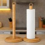 Leinuosen Rattan Paper Towel Holder Woven Wood Stand With Anti Sk.... Fixed Price $27.43.