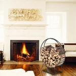 24'' Tubular Steel Log Hoop Firewood Storage Rack Holder Round Display Home. Fixed Price $31.98.