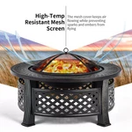 Costway 32'' Round Fire Pit Set W/ Rain Cover Bbq Grill Log Grate Poker. Fixed Price $169.99.