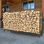91.6 Metal Heavy Duty Firewood Log Rack Long Large Storage Holder Garden Patio. Fixed Price $55.99.