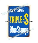 Blue Stamps Metal Tin Sign Cafe Pub Advertising Wall Art. Fixed Price $19.56.