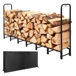 8FT Indoor/outdoor Firewood Log Rack With Cover- Steel Fireplace Storage Holder. Fixed Price $74.95.