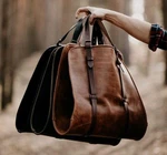 Leather Log Carrier:rustic Tote. Fixed Price $140.00.