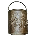 Vintage Peerage England Large 13 Hammered Brass Bucket Log Basket Colonial Mcm. Fixed Price $75.99.