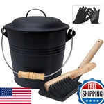 Brian & Dany 1.3 Gal Mini Ash Bucket W/ Lid, Shovel Broom For Fireplace. Fixed Price $55.61.