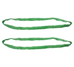 (2 Pack) Round Sling 4' Green 5300# Vertical 4200 Choker 10600 Basket. Fixed Price $38.99.
