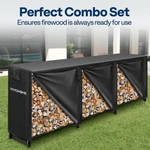10FT Heavy Duty Rack W/ Cover Storage Log Holder Combo. Fixed Price $79.96.