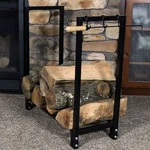 30 In Black Powder-coated Steel Firewood Log Rack And Cover By Sunnydaze. Fixed Price $98.95.