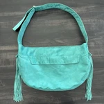 Susan Lanci Designs Bimini Blue Suede Premium Cuddle Carrier W/ Fringe Dog Pets. Fixed Price $65.97.