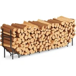 8.6FT Firewood Rack Holder Outdoor, Heavy Duty Metal Log Storage Stand. Fixed Price $38.99.