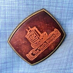 Earth Stove Promo Belt Buckle Leather Inlay Fireplace Vtg 70S 80S Cid .QRT523. Fixed Price $39.99.