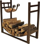 Sunnydaze 33" Indoor Firewood Rack With Kindling Log Holder Heavy-duty Outdoor. Fixed Price $123.99.