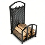 Rack W/ 4 Fireplace Tools Indoor Outdoor Holders Storage. Fixed Price $34.99.