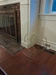 Vintage Atomic Mid Century Modern Mcm Gold Wire Magazine Rack - Fire Log Holder. Fixed Price $64.99.