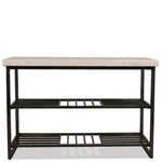 Bowery Hill Contemporary Console Table Alabaster Travertine. Fixed Price $508.99.