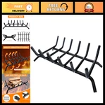 Heavy Duty 21" Cast Iron Fireplace Grate & Log Holder - Firewood Rack For Indoor. Fixed Price $93.99.