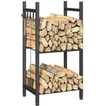 Fireplace Log Rack Heavy Duty Firewood Store W/4 Hook Stove Holder. Fixed Price $26.99.