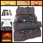 10-PIECE Ceramic Gas Logs Set For Fireplace & Pit Realistic, Heat Resista. Fixed Price $131.99.