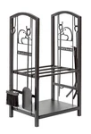 Ducks Unlimited Fireplace Log Holder 2 Layer Wood Rack With 4 Firepit Tool. Fixed Price $144.00.
