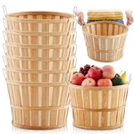 6 Pcs Jumbo Half Bushel Baskets, 14 X 9.5 Inch Large Round Wooden Apple Baske.... Fixed Price $160.26.