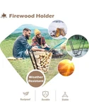 Heavy-duty Outdoor Firewood Log Rack, 22 Inch Metal Holder For Fireplace. Fixed Price $27.99.