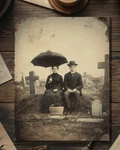 Vintage Victorian Cemetery Couple Gothic Love Card Antique Mourning Anniversary. Fixed Price $8.75.