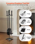 Vevor Fireplace Tool Set, 4 Pcs Holder With Three-prong Stand,. Fixed Price $40.59.