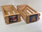 2 Vintage Napa Valley Wood Cassette Tape Holder Crates -poinsettia Western Queen. Fixed Price $14.88.