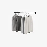 Pamo Industrial Pipe Clothing Metal Black - Wall Mounted Clothes Racks F.... Fixed Price $90.13.