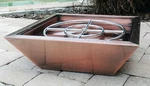 Square 24" Stainless Steel Copper Fire Pit Bowl Burner Ring Propane Gas Outdoor. Fixed Price $1149.99.