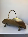 Vintage Large Regency Solid Brass Firewood Log Kindling Holder Claw 14 X 22. Fixed Price $155.00.