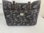 American Living Canvas Tote Brown Paisley 18X13 Luggage Sleeve Zipper Pockets. Fixed Price $28.00.