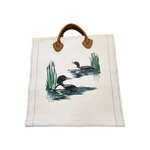 Vintage 80'S 90'S Ll Bean Loon & Cattail Tote Firewood Log Carrier. Fixed Price $499.96.