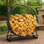 Idzo 41" Firewood Rack 400LBS Steel, Rust Resistant, Black Storage. Fixed Price $54.54.