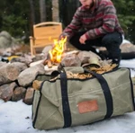 Whiteduck Durable Wax Canvas Log Carriers For Fireplace Firewood - Tote Bags. Fixed Price $35.00.
