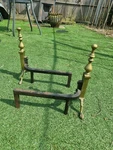 Vintage Brass Fire Dogs Andirons Log Burner Hearth Tool Rest. Fixed Price $87.39.