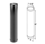 Duravent Durablack- 6" Single Wall Pipe- 48" Length 6DBK-48. Fixed Price $34.00.