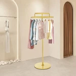 Round Clothing Rack Clothes Display 360 Rotatable Garment Iron&wood. Fixed Price $93.71.