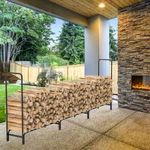 12FT Long Firewood Log Rack Adjustable Strong Metal Fireplace Storage Stand. Fixed Price $65.90.