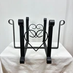 Black Wrought Iron Magazine/firewood Rack Heart Scroll Indoor Fireplace Holder. Fixed Price $39.99.