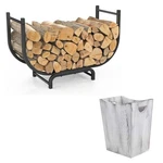 Liantral 31.5 Inch Curved Firewood Rack Outdoor Indoor, Heavy Duty Log Holder.... Fixed Price $74.08.