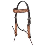 C-8-HS Hilason Western Horse Headstall American Leather Floral Tan Dark Brown. Fixed Price $59.95.