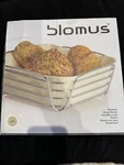 New Blomus Bread Basket Sand Delara Chrome Steel Cotton Fabric. Fixed Price $69.00.