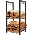 Koutemie 2 Tiers Small Firewood Log Storage Rack Holder For Indoor Fireplace .... Fixed Price $47.59.