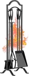 29 Inch Fireplace Tools Set 5 Pieces Indoor Outdoor Wrought Iron Acces. Fixed Price $66.99.
